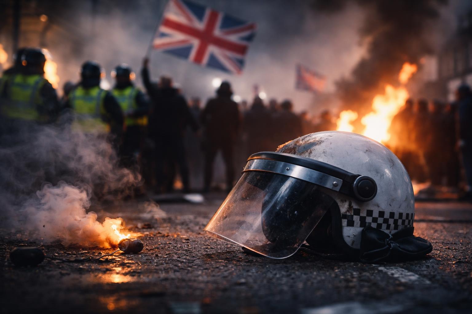 Redaktionelle Szene zum Thema „Rechte instrumentalisieren tödlichen Fall in Southampton für Anti-Polizei-Proteste“