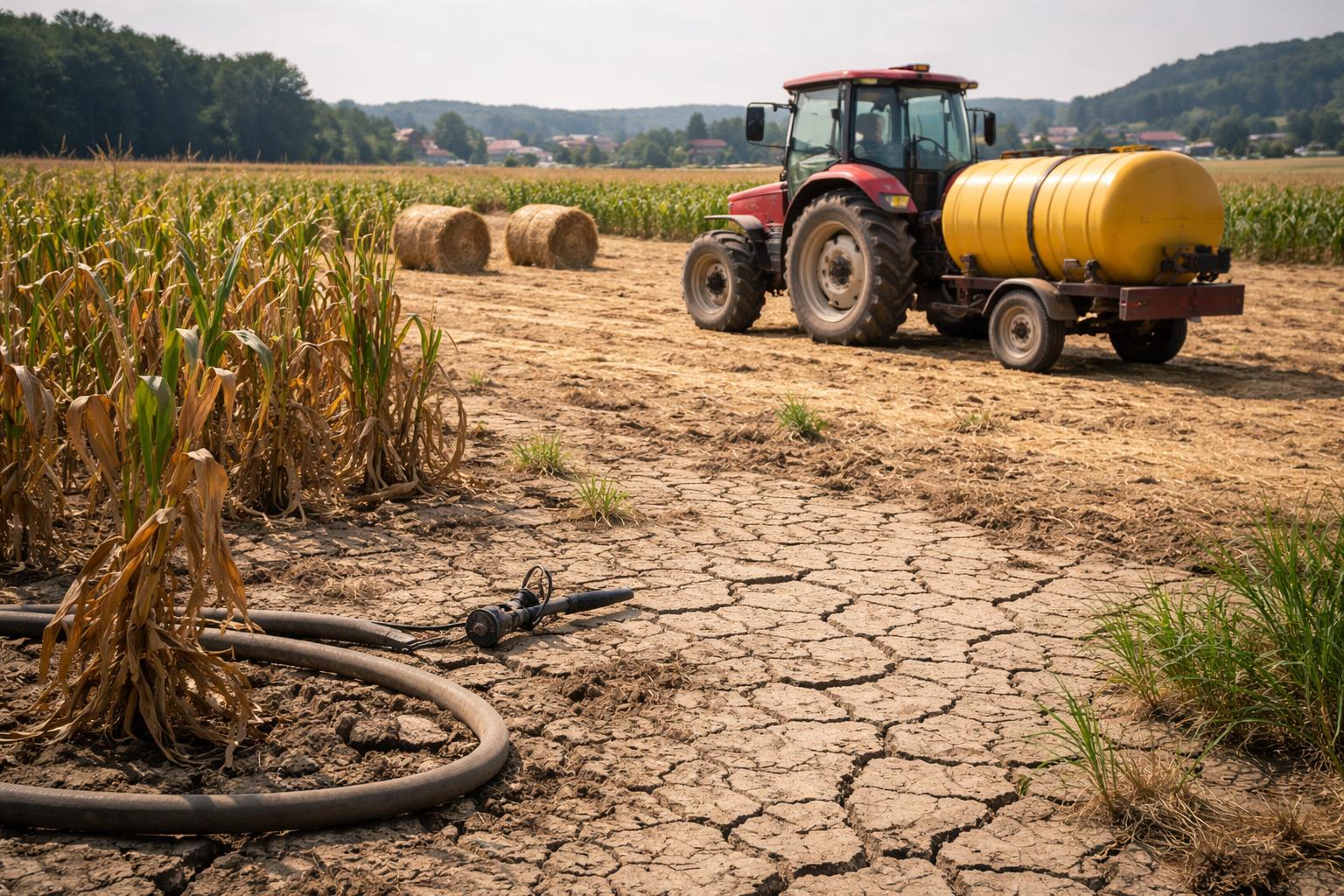 Redaktionelle Szene zum Thema „Regierungskoalition streitet über Dürrehilfen für Landwirte“