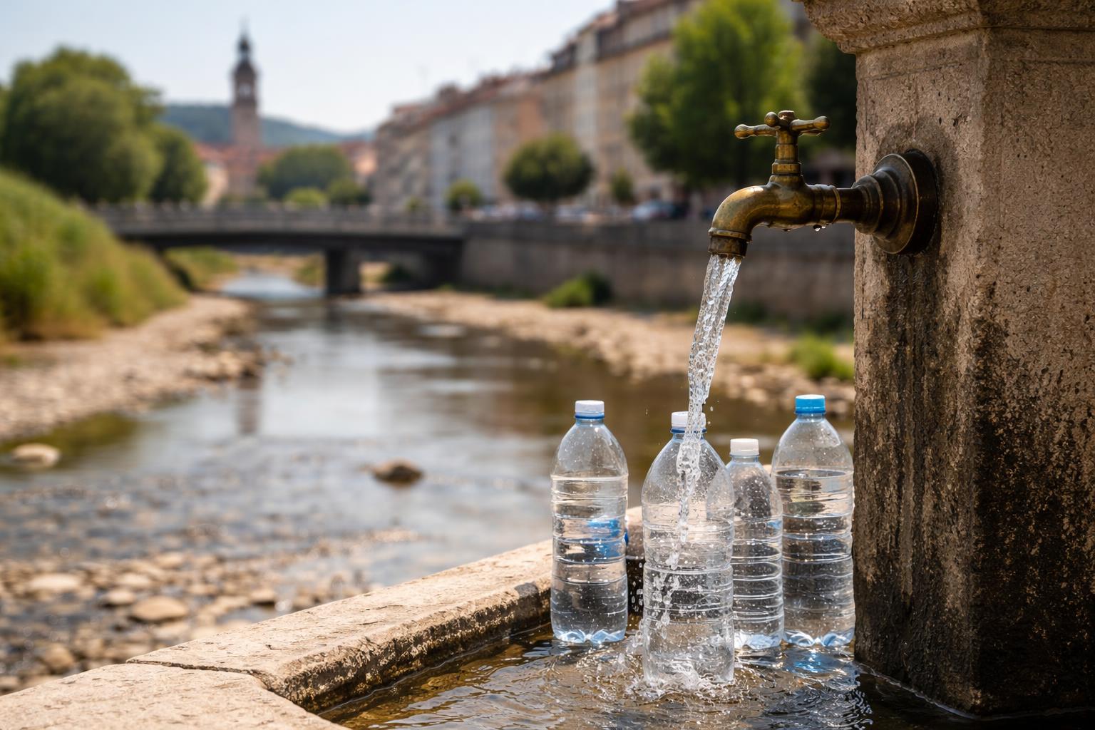Redaktionelle Szene zum Thema „Rekordhitze erreicht 40,8 Grad, Trinkwasser wird mancherorts knapp“