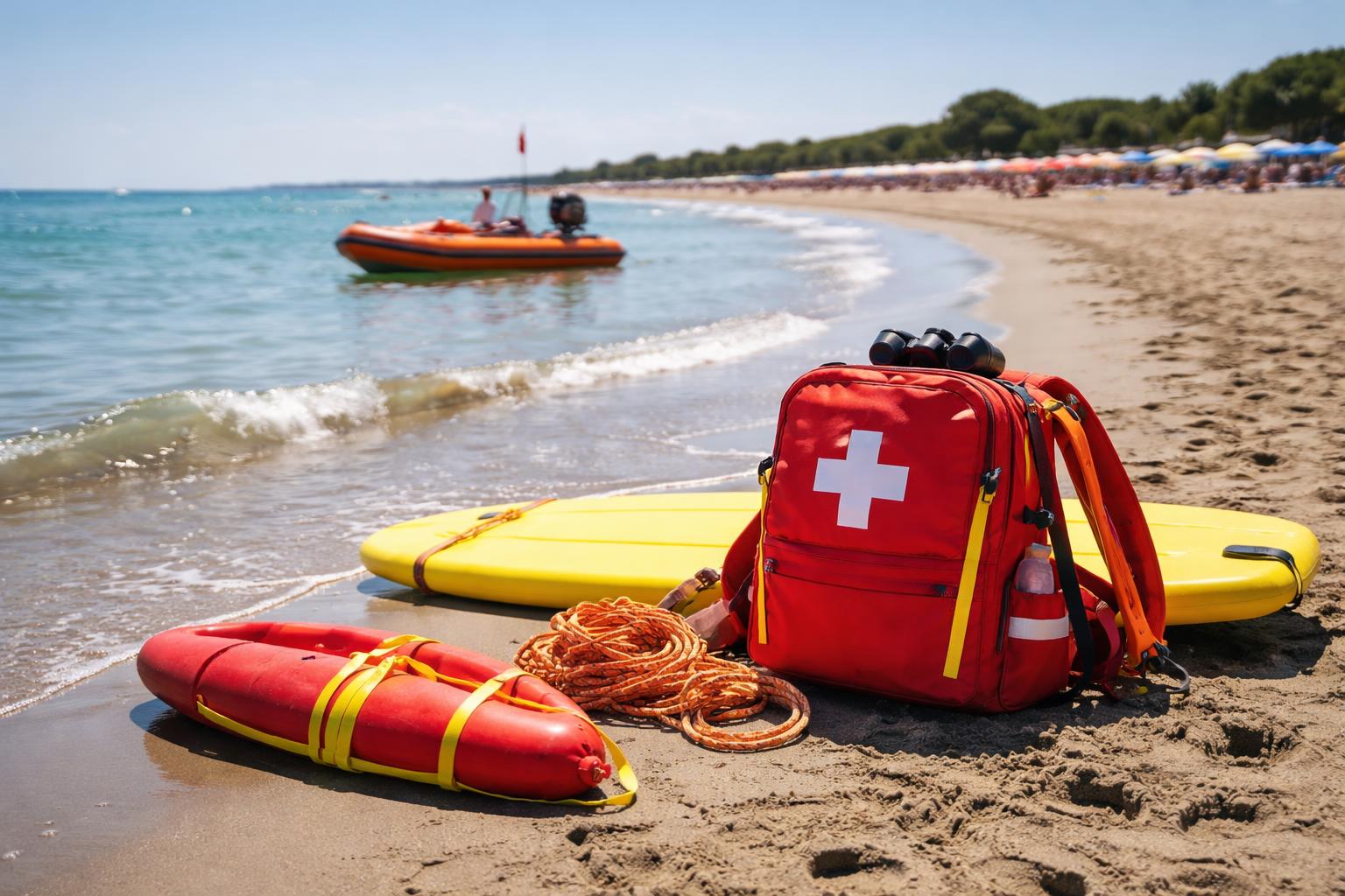 Redaktionelle Szene zum Thema „Rettungsschwimmer retten achtjährigen Bub nach epileptischem Anfall in Bibione“