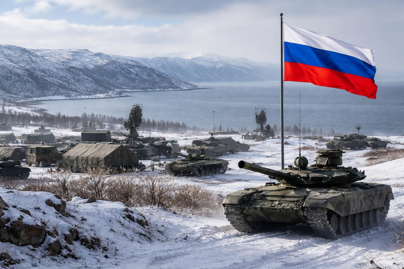 Redaktionelle Szene zum Thema „Russland baut Militärpräsenz an der NATO-Nordflanke aus“