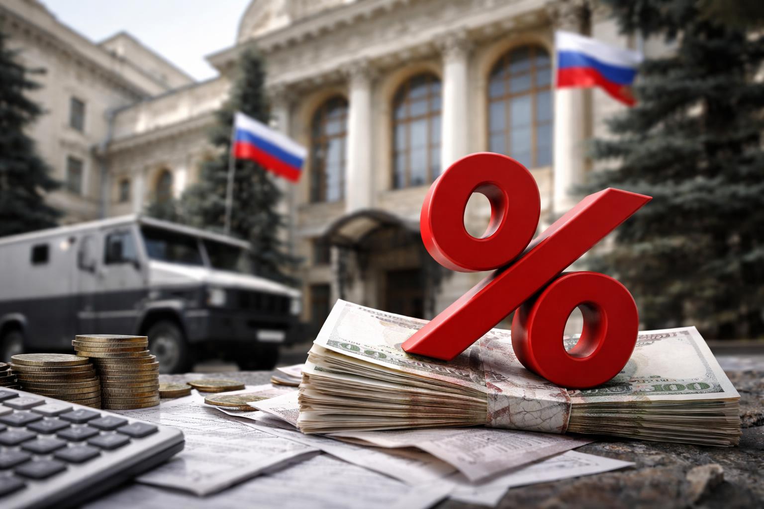 Redaktionelle Szene zum Thema „Russland droht laut Geheimdienstbericht eine Bankenkrise“