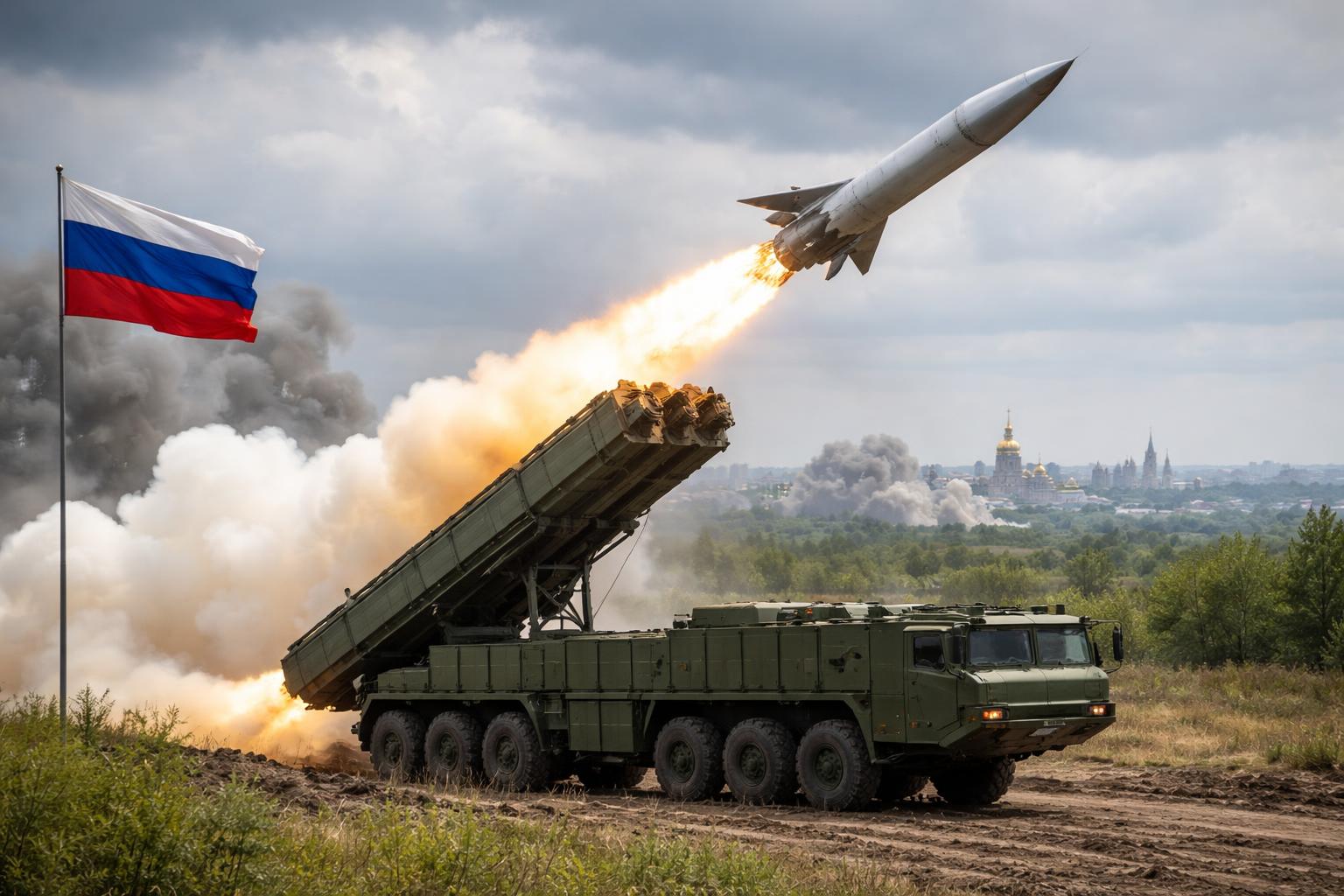 Redaktionelle Szene zum Thema „Russland setzt Hyperschallrakete erneut als Signal an Ukraine und Westen ein“