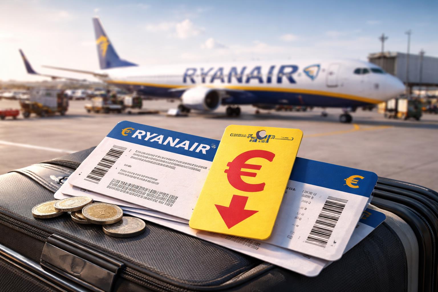 Redaktionelle Szene zum Thema „Ryanair senkt Preise nach Gewinneinbruch“