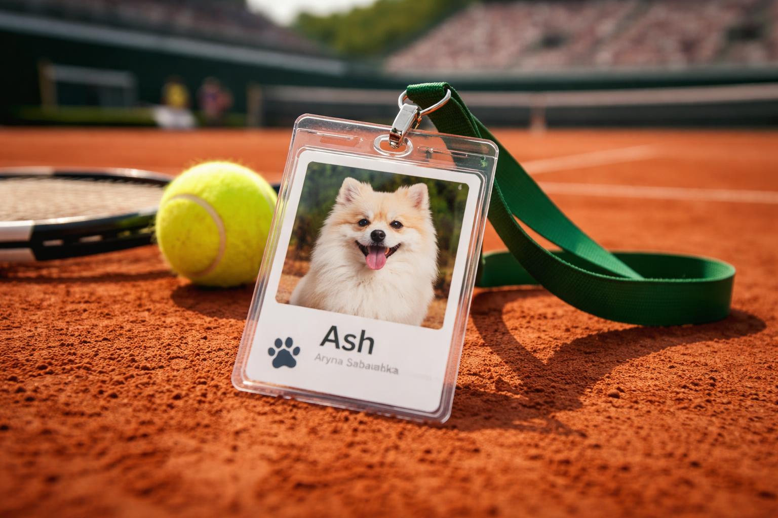Redaktionelle Szene zum Thema „Sabalenkas Hund „Ash“ bekommt eigene Akkreditierung in Roland Garros“