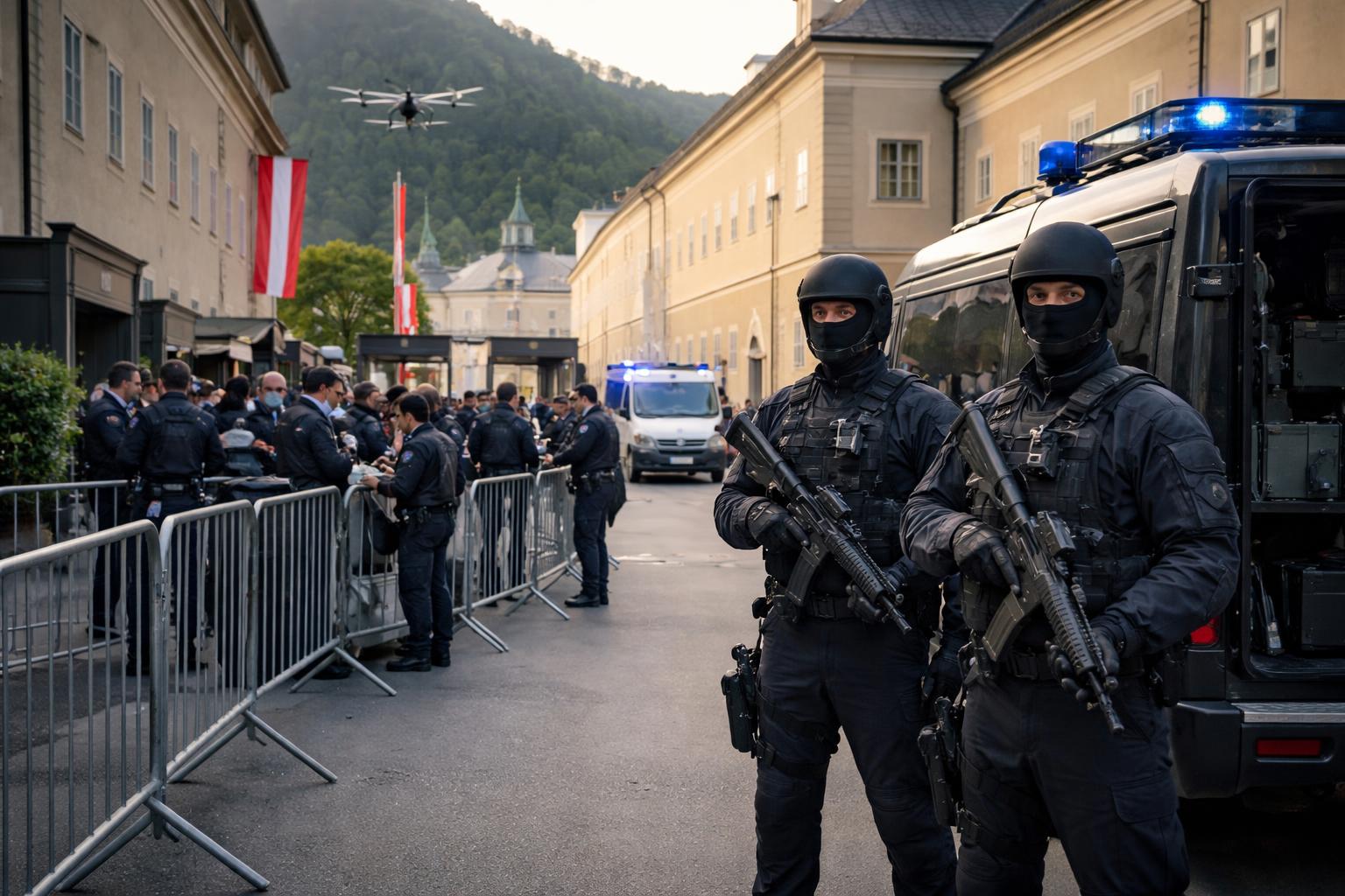 Redaktionelle Szene zum Thema „Salzburger Festspiele mit verschärftem Sicherheitskonzept eröffnet“