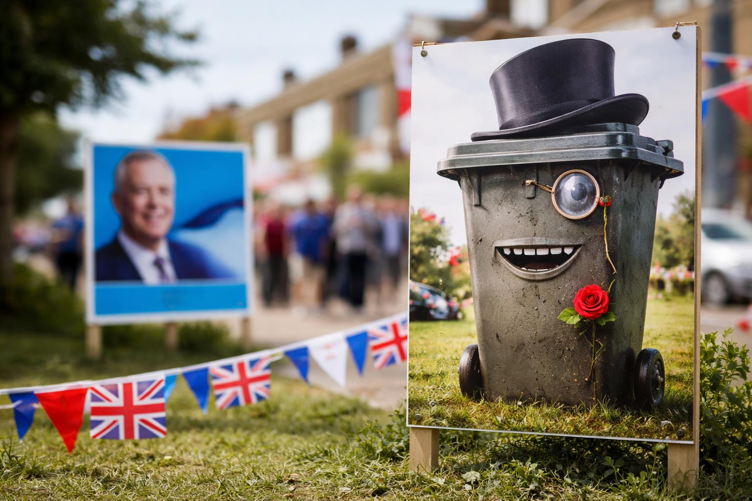 Redaktionelle Szene zum Thema „Satiriker tritt gegen Nigel Farage an: „Graf Mülltonnengesicht“ will Clacton aufmischen“