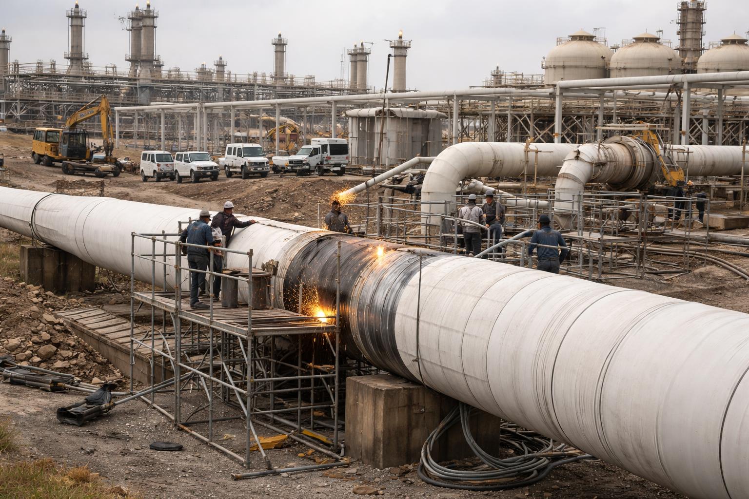 Redaktionelle Szene zum Thema „Saudi-Arabien repariert beschädigte Ost-West-Pipeline“