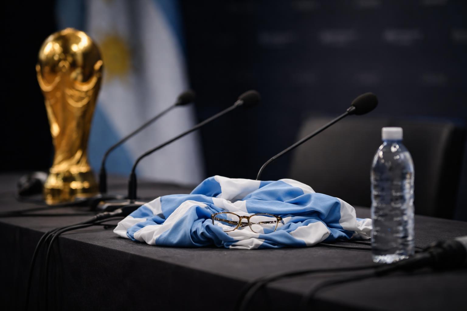 Redaktionelle Szene zum Thema „Scaloni bricht Pressekonferenz nach Finalniederlage in Tränen ab“