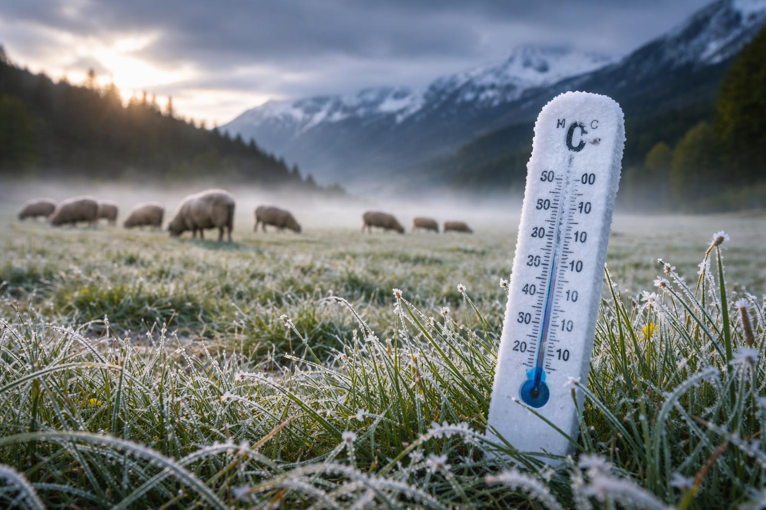 Redaktionelle Szene zum Thema „Schafskälte bringt in Österreich deutliche Abkühlung nach frühsommerlicher Hitze“