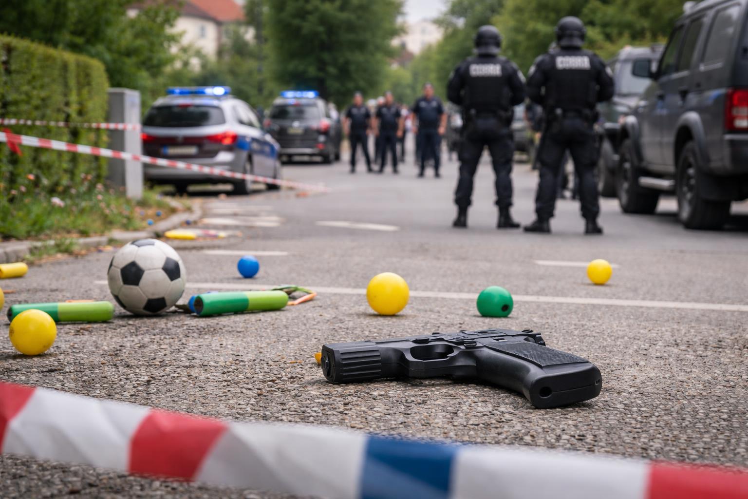 Redaktionelle Szene zum Thema „Schreckschuss in Neunkirchen nach Streit um spielende Kinder“