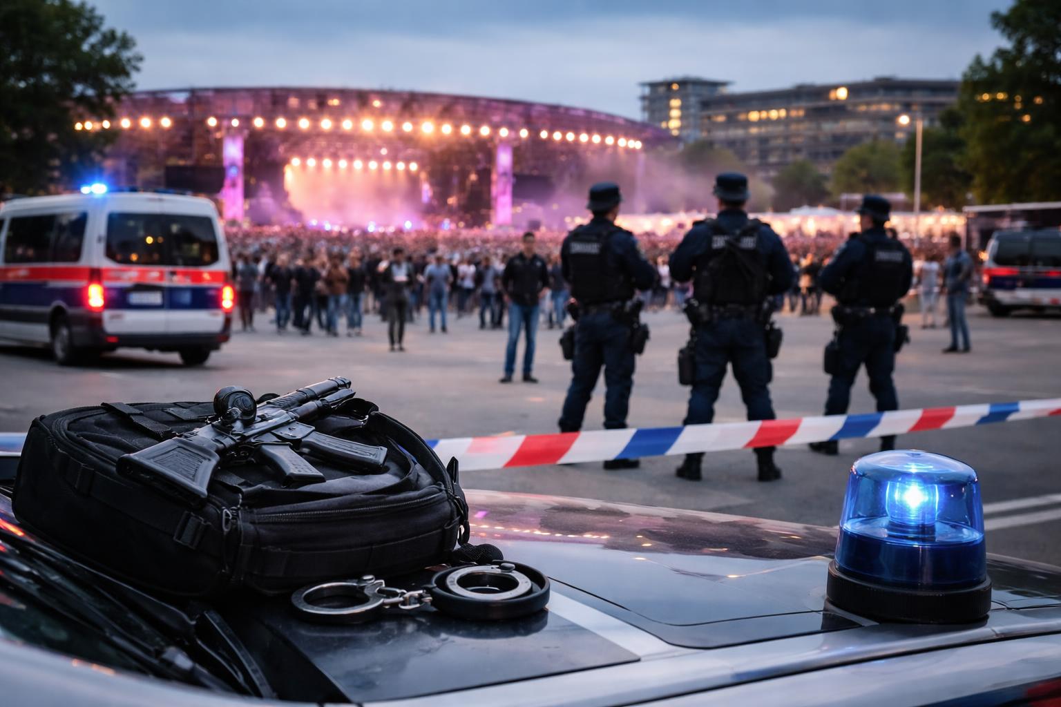 Redaktionelle Szene zum Thema „Schuldsprüche im Prozess um geplanten Anschlag auf Taylor-Swift-Konzert in Wien“