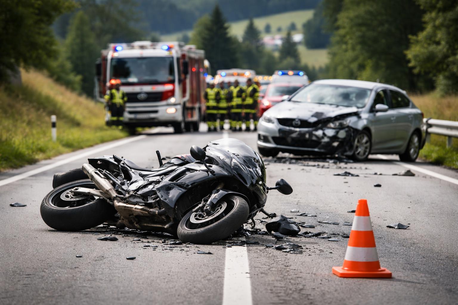 Redaktionelle Szene zum Thema „Schwerer Motorradunfall in Anger: 62-Jähriger in Lebensgefahr“