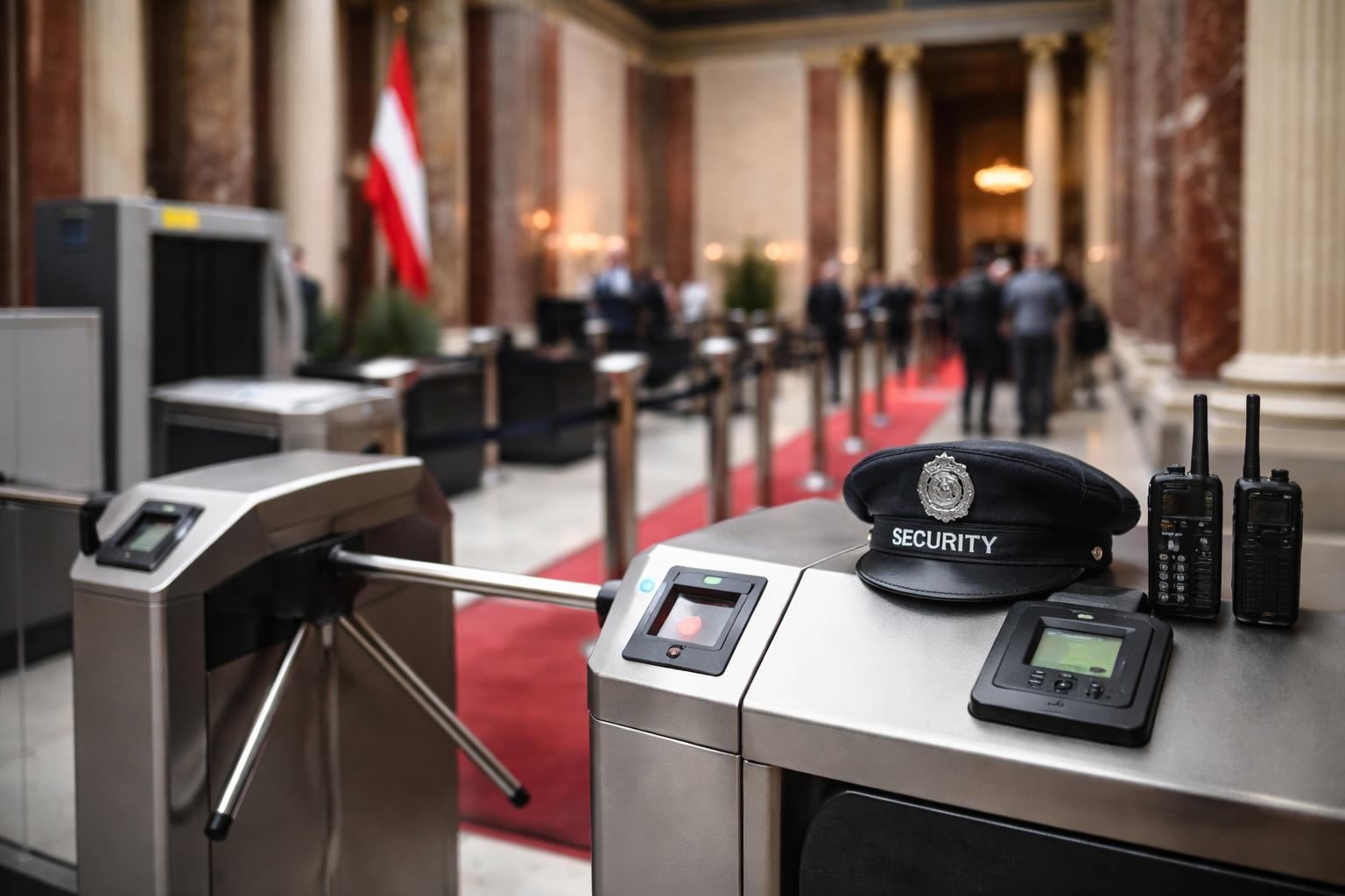 Redaktionelle Szene zum Thema „Sicherheitschecks für Parlamentsmitarbeiter weiter offen“