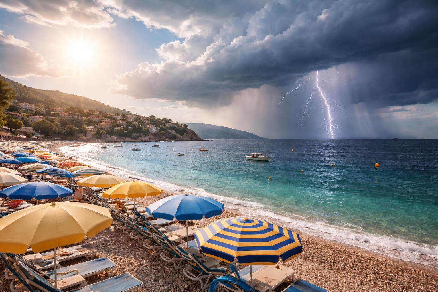 Redaktionelle Szene zum Thema „Sonne, Gewitter und neue Hitze: So startet das Ferienwetter an der Adria“