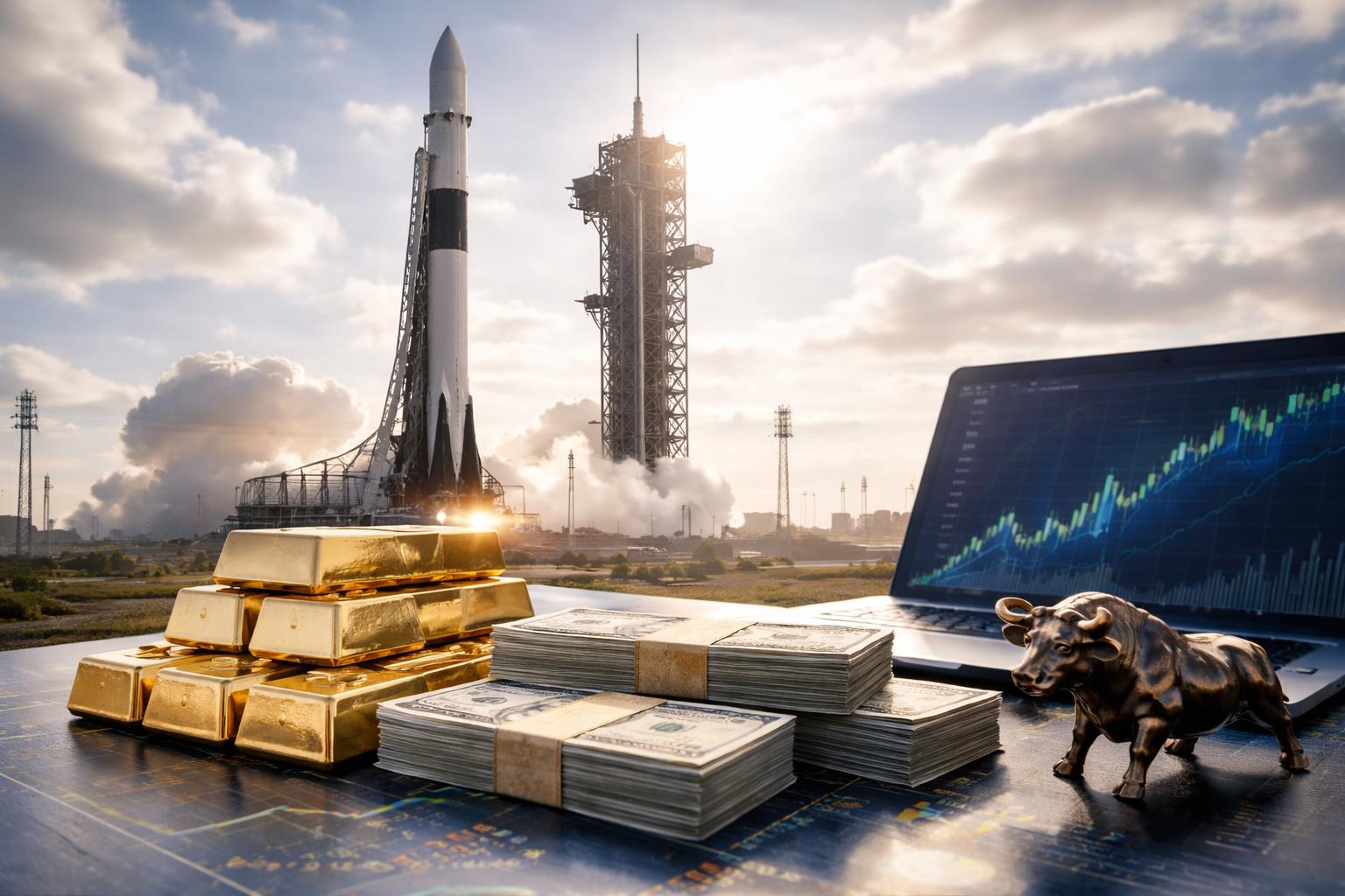 Redaktionelle Szene zum Thema „Space-X-Börsengang könnte Elon Musk zur Billion machen“
