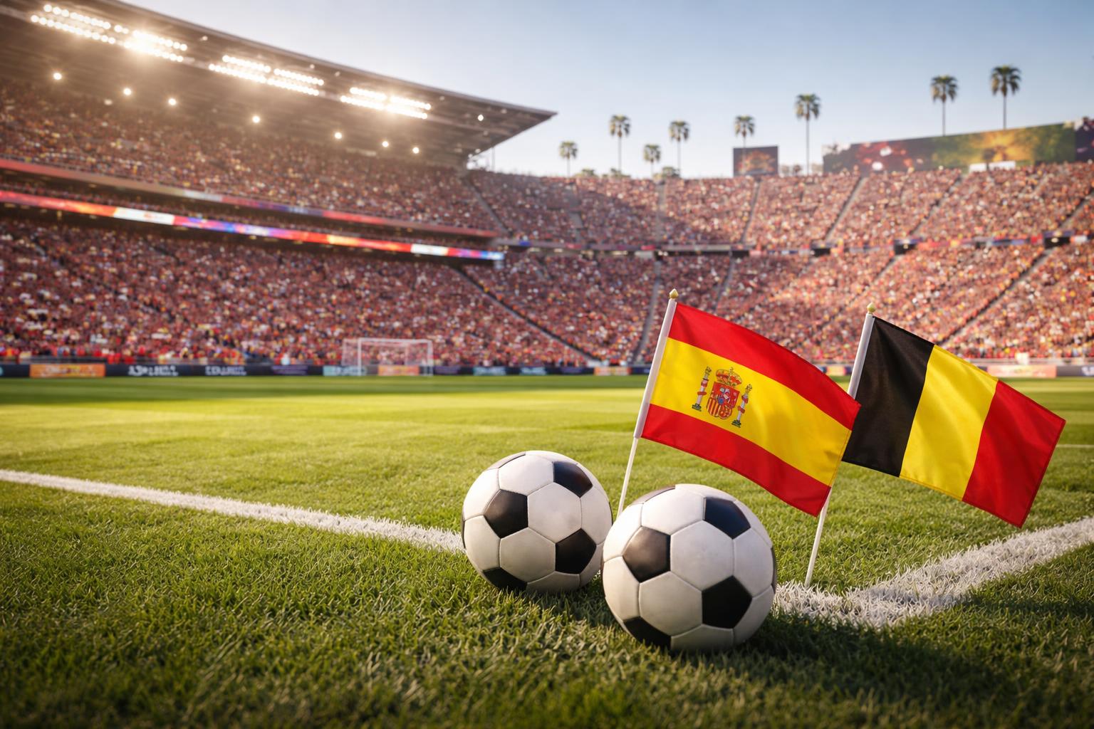 Redaktionelle Szene zum Thema „Spanien gegen Belgien: Europameister mit klarer Favoritenrolle bei der WM“
