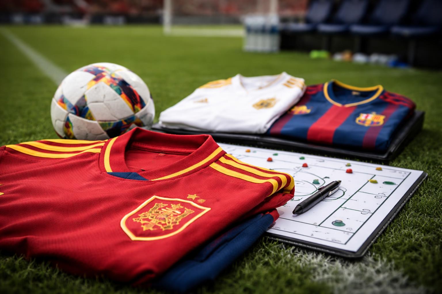 Redaktionelle Szene zum Thema „Spaniens WM-Kader ohne Real-Profi, Barcelona stellt das Rückgrat“