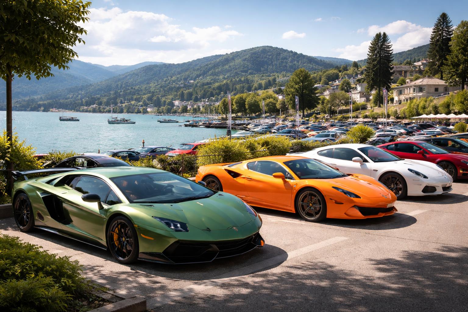 Redaktionelle Szene zum Thema „Sportwagen-Festival in Velden: 400 Luxusboliden mit rund 100 Millionen Euro Gesamtwert“