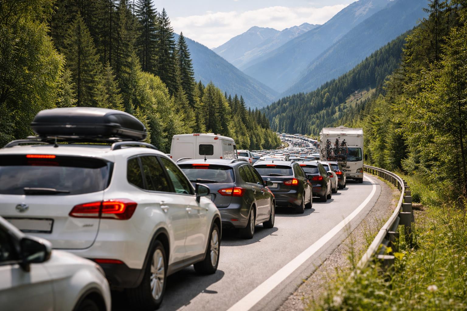 Redaktionelle Szene zum Thema „Staus am Ferienwochenende auf Fernpass, Inntal und Tauern erwartet“