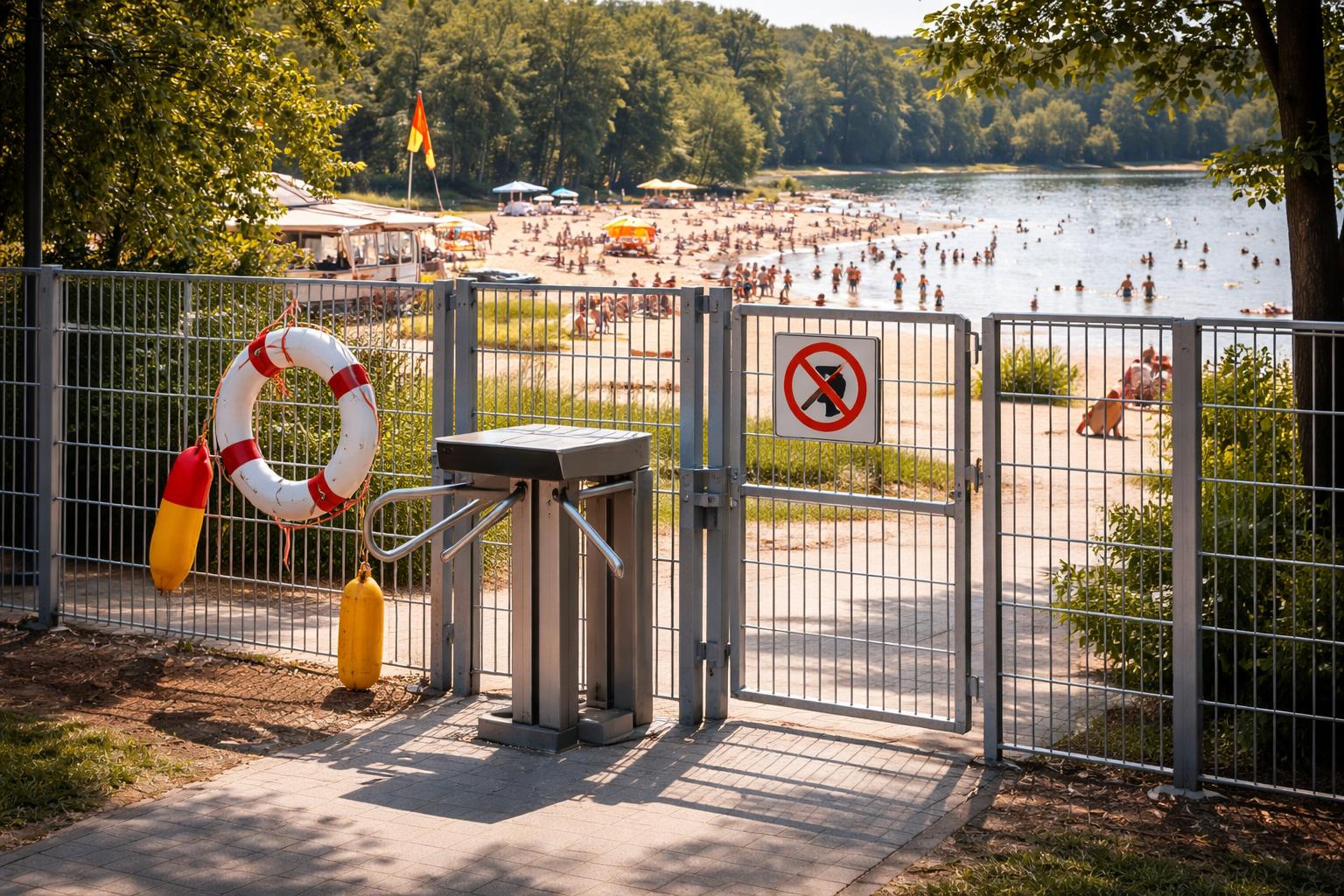 Redaktionelle Szene zum Thema „Strandbad in Halle verlangt Deutschkenntnisse von Badegästen“