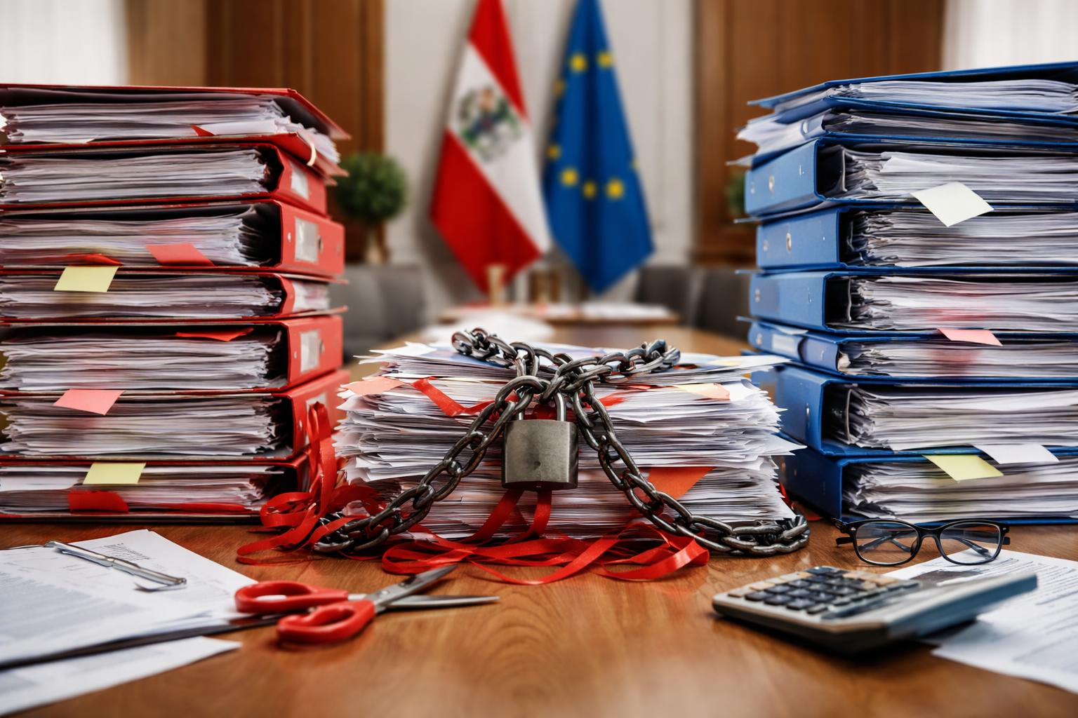 Redaktionelle Szene zum Thema „Streit um Entbürokratisierung in der Regierung spitzt sich zu“