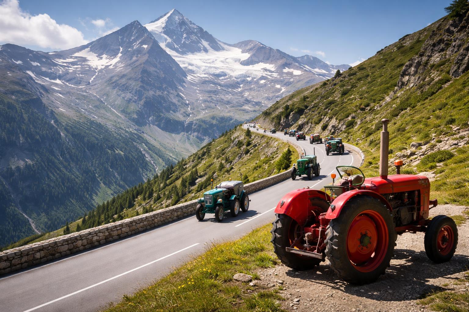 Redaktionelle Szene zum Thema „Streit um Oldtimer-Traktor-WM am Großglockner“
