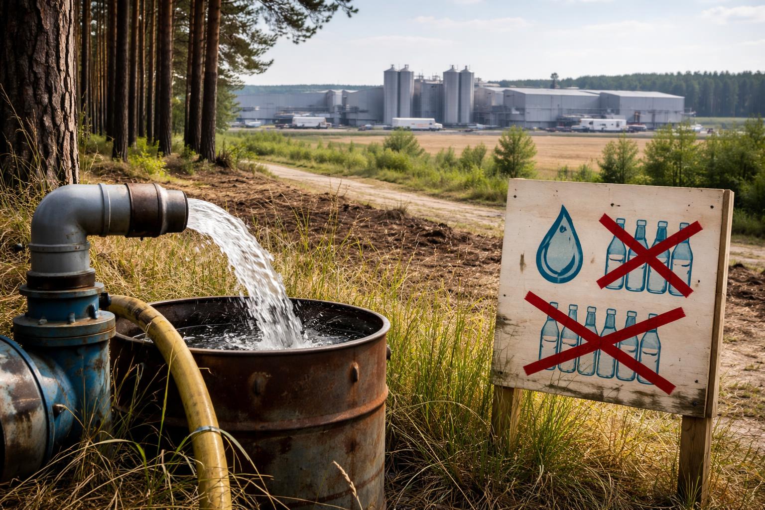 Redaktionelle Szene zum Thema „Streit um Wasser in Brandenburg: Widerstand gegen Ausbaupläne von Red Bull und Rauch“