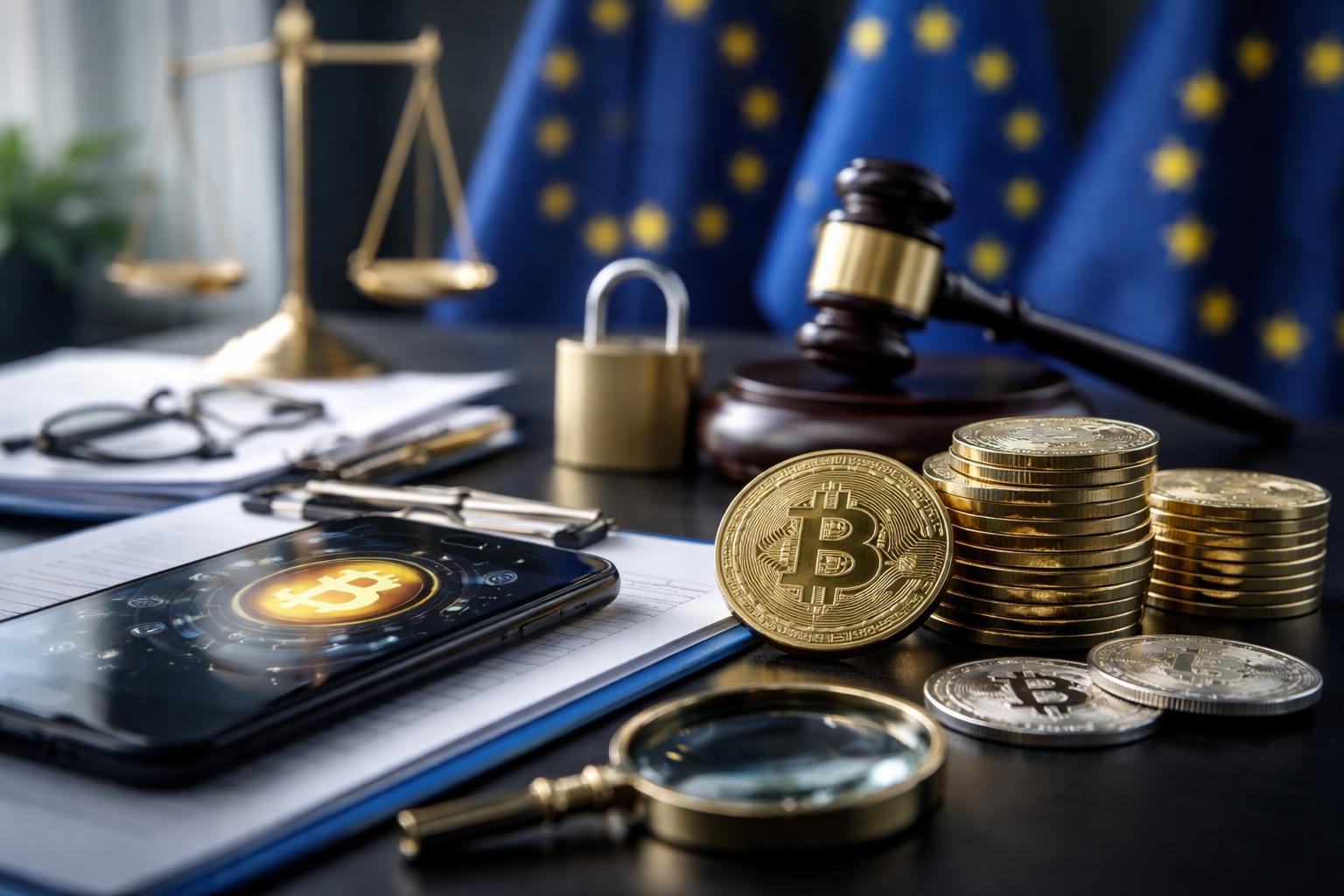 Redaktionelle Szene zum Thema „Strengere EU-Regeln setzen Kryptodienstleister unter Druck“