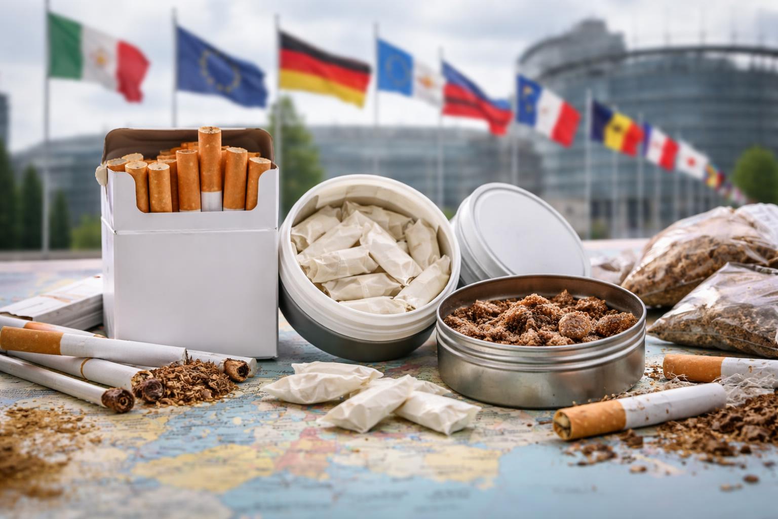 Redaktionelle Szene zum Thema „Tabakfreie Generationen in Europa: Zwischen Verbotsplänen, Ausnahmen und neuen Nikotinprodukten“