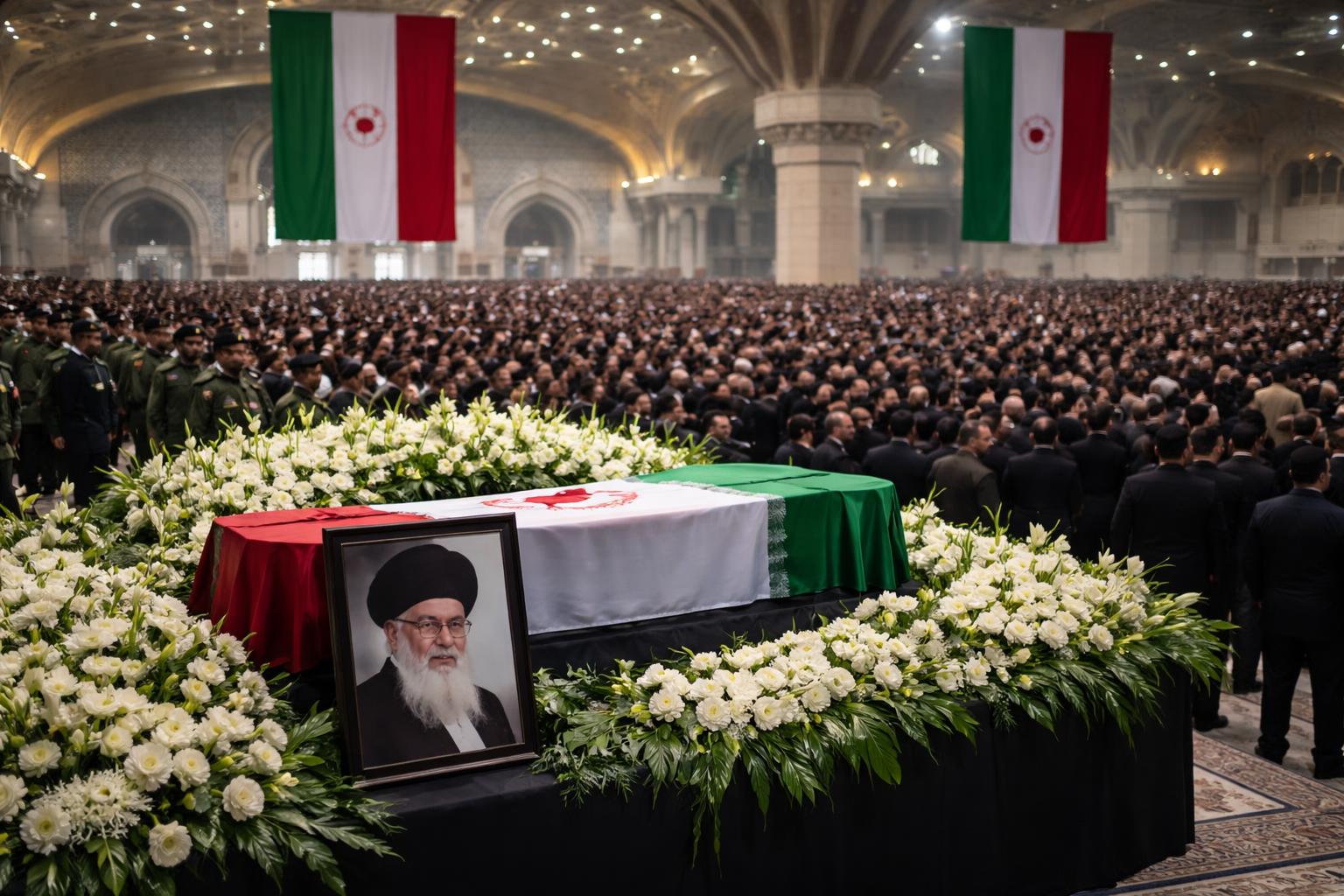 Redaktionelle Szene zum Thema „Tausende nehmen in Teheran Abschied von getötetem Religionsführer Khamenei“