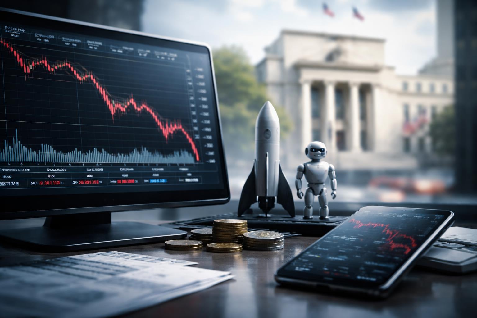 Redaktionelle Szene zum Thema „Tech-Aktien unter Druck: Anleger fürchten höhere US-Zinsen“