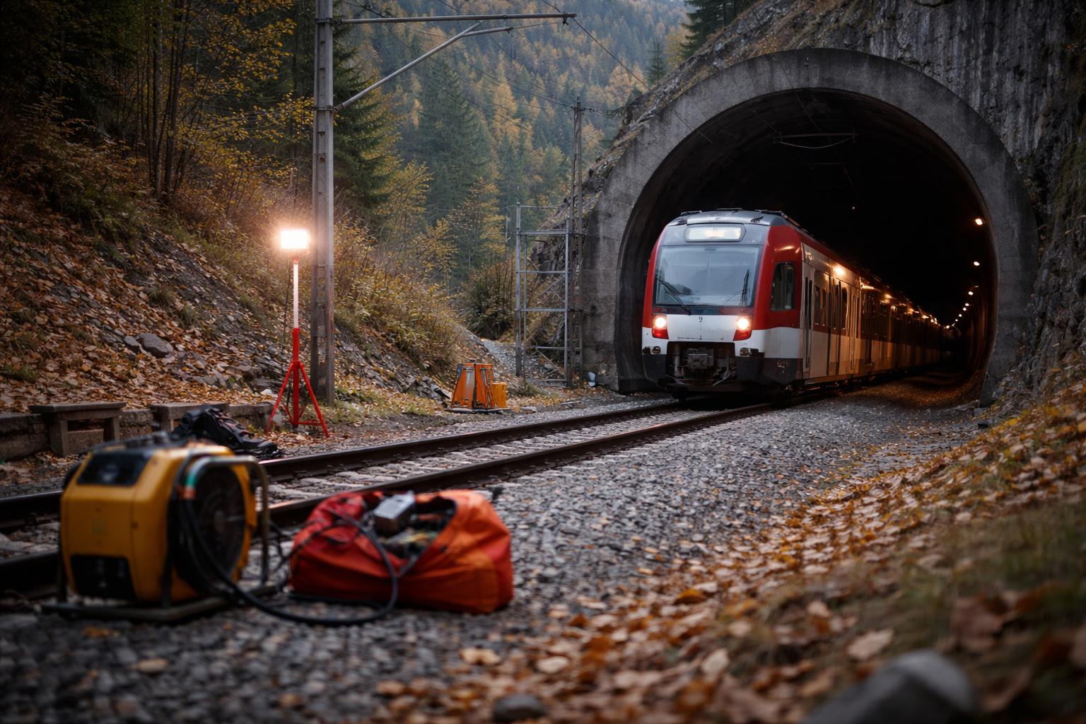 Redaktionelle Szene zum Thema „Technischer Defekt legt Zug in Martinswandtunnel lahm“