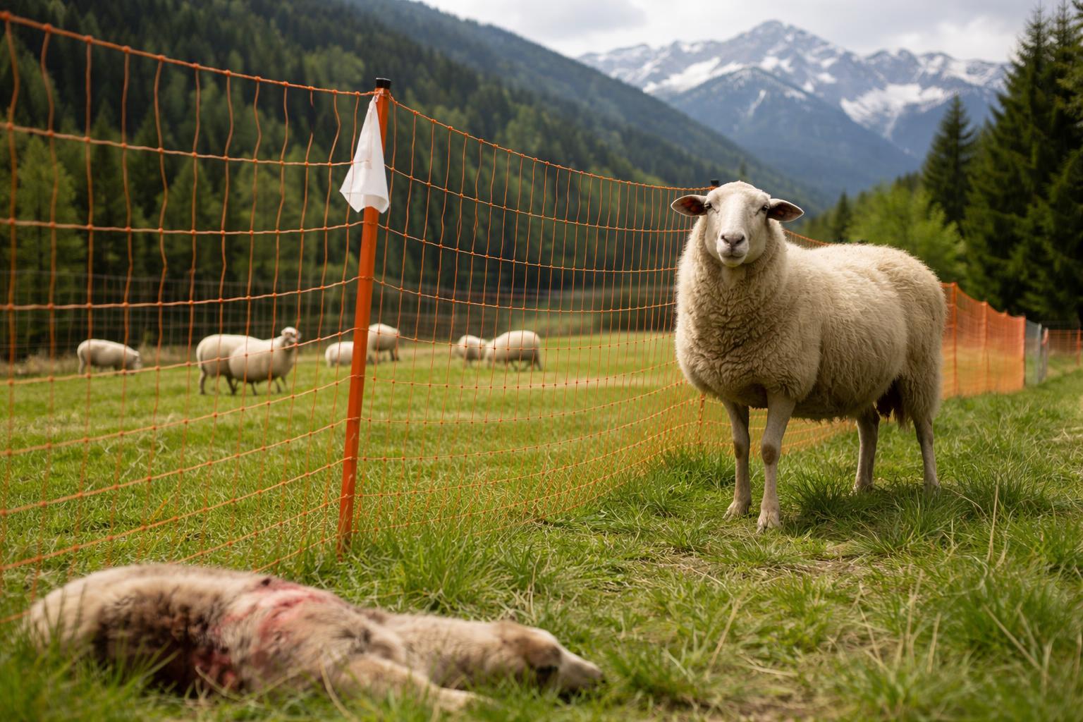Redaktionelle Szene zum Thema „Tierschützer zeigen Schafzüchter wegen Schutznetzes gegen Wölfe an“