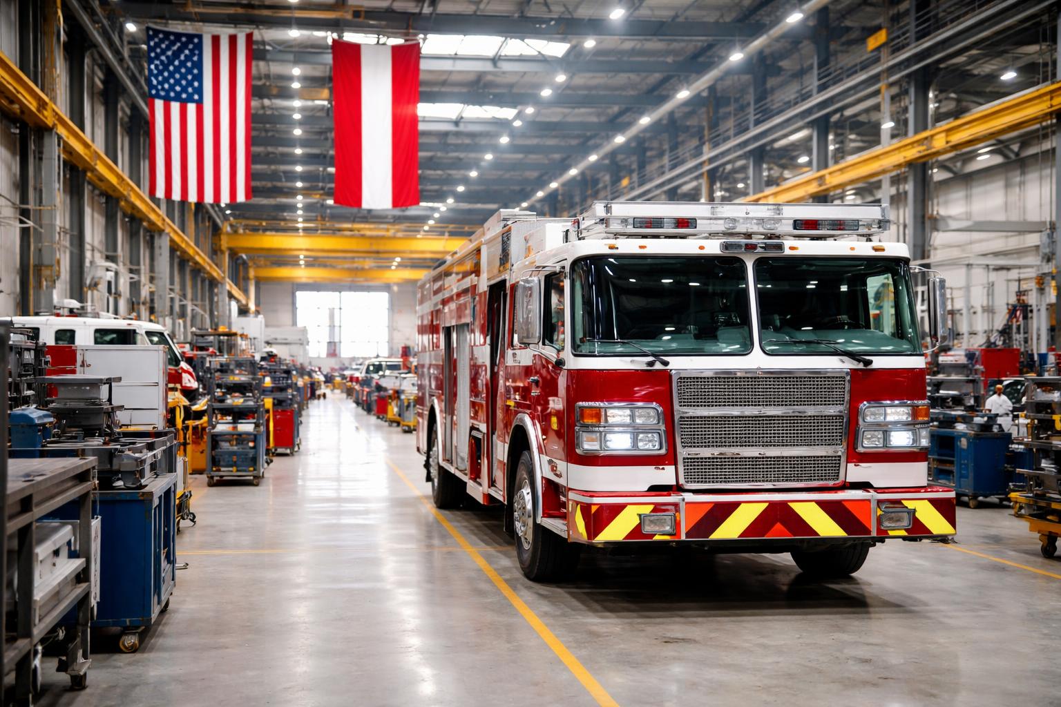 Redaktionelle Szene zum Thema „Tim Walz besucht Rosenbauer in Leonding: 22-Millionen-Investment in den USA im Blick“