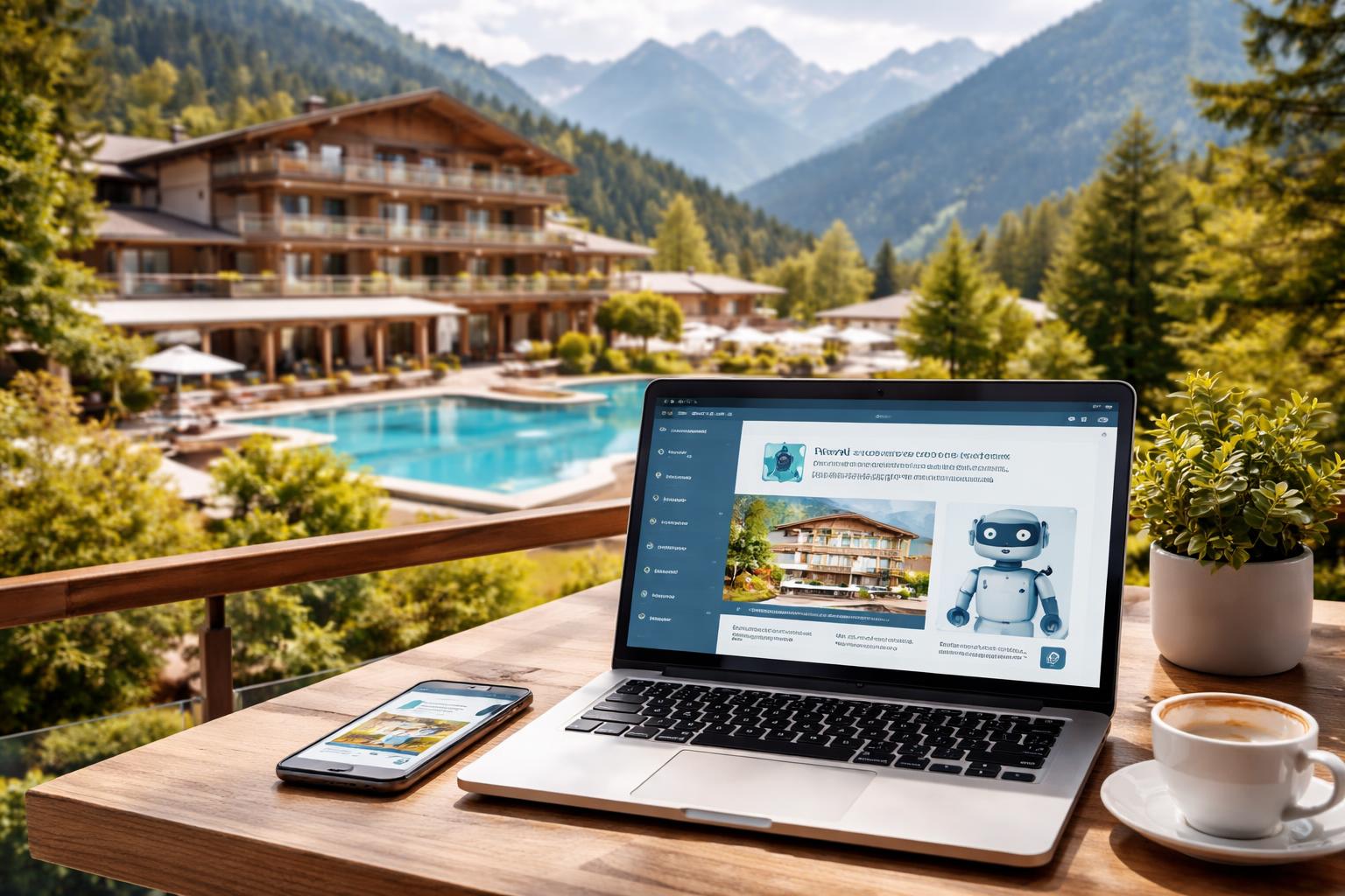 Redaktionelle Szene zum Thema „Tourismus setzt auf KI bei Buchungen, Marketing und Gästeservice“