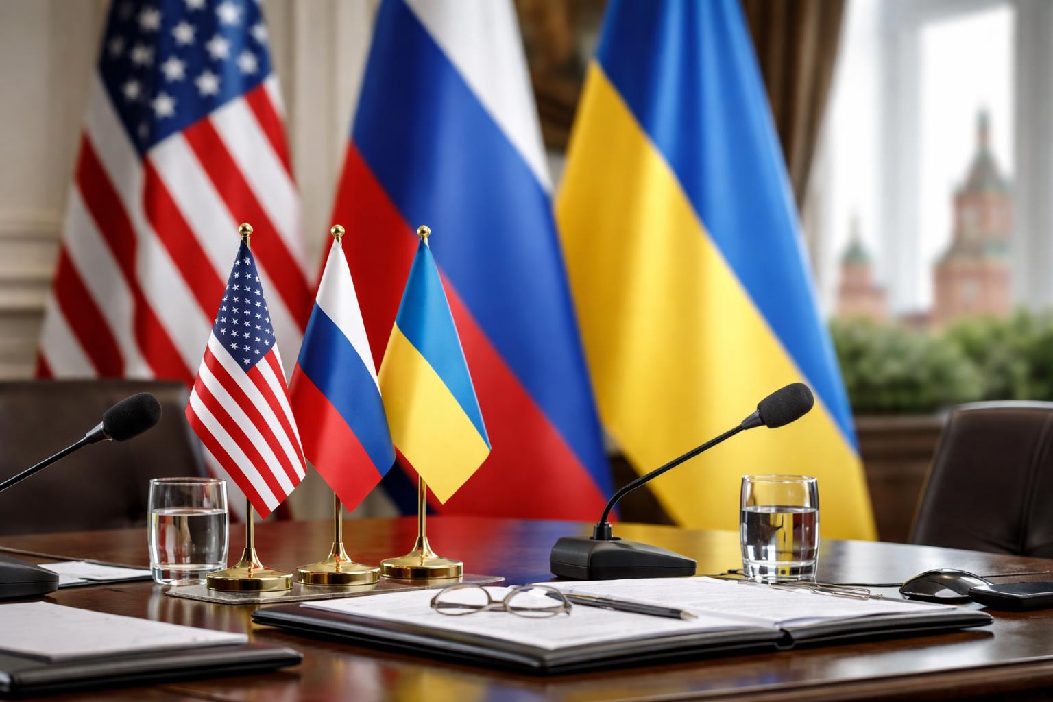 Redaktionelle Szene zum Thema „Trump bietet Putin und Selenskij Hilfe bei Ukraine-Gesprächen an“