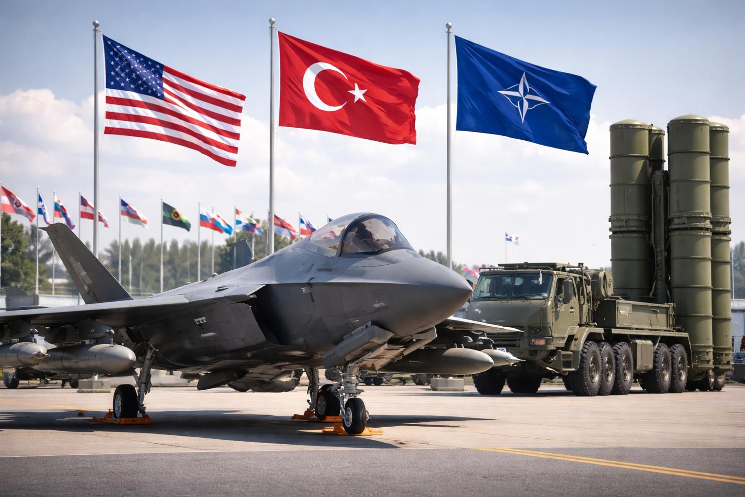 Redaktionelle Szene zum Thema „Trump kündigt Signal an Erdogan beim NATO-Gipfel an“