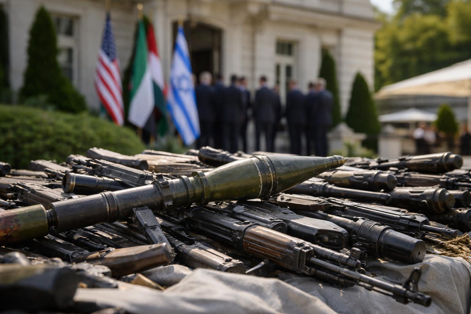Redaktionelle Szene zum Thema „Trump meldet Vereinbarung zur Entwaffnung der Hamas“