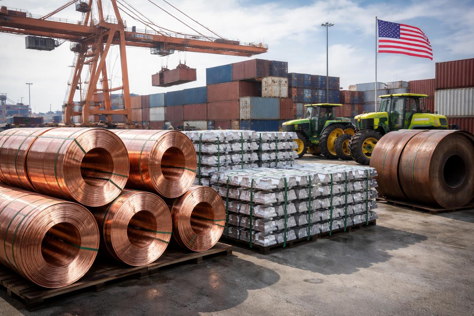 Redaktionelle Szene zum Thema „Trump senkt Zölle auf Kupfer, Aluminium und Eisen teilweise“