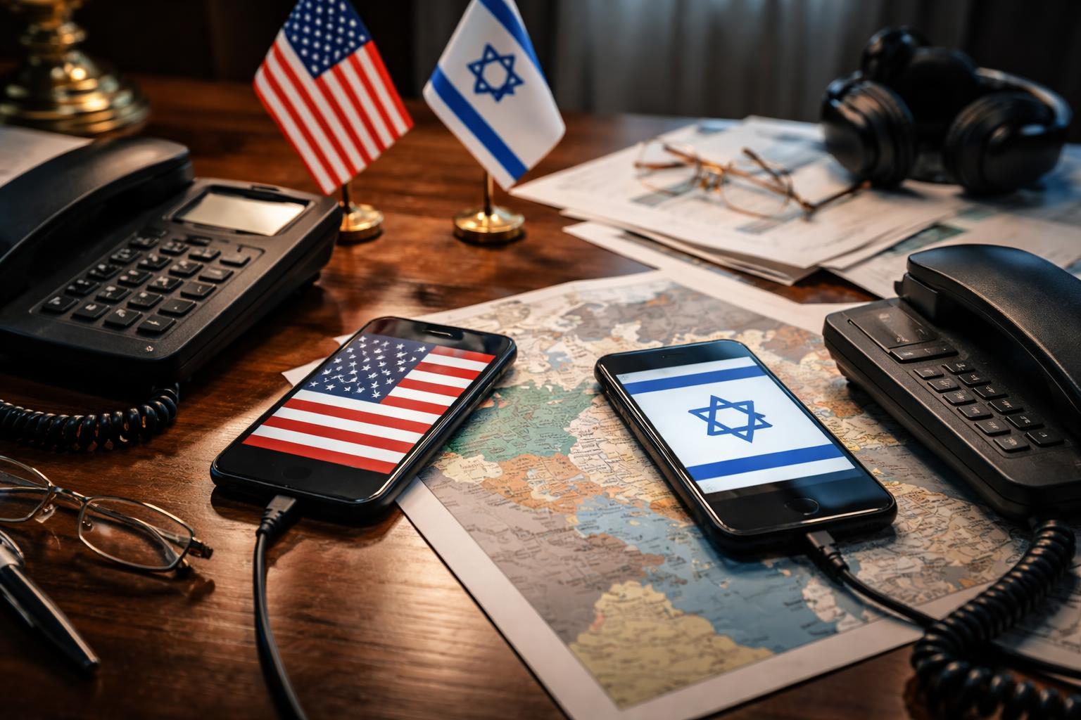 Redaktionelle Szene zum Thema „Trump und Netanjahu ringen in Telefonat um Iran und Friedensplan“