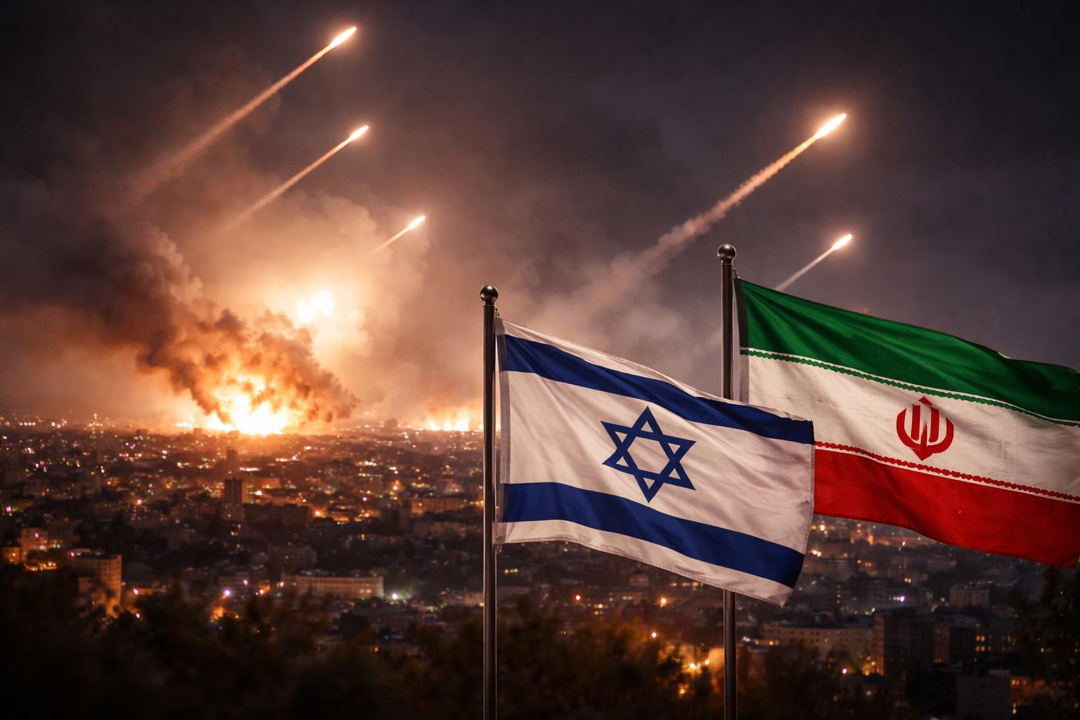 Redaktionelle Szene zum Thema „Trump unter Druck: Neue Raketenangriffe verschärfen die Iran-Krise“