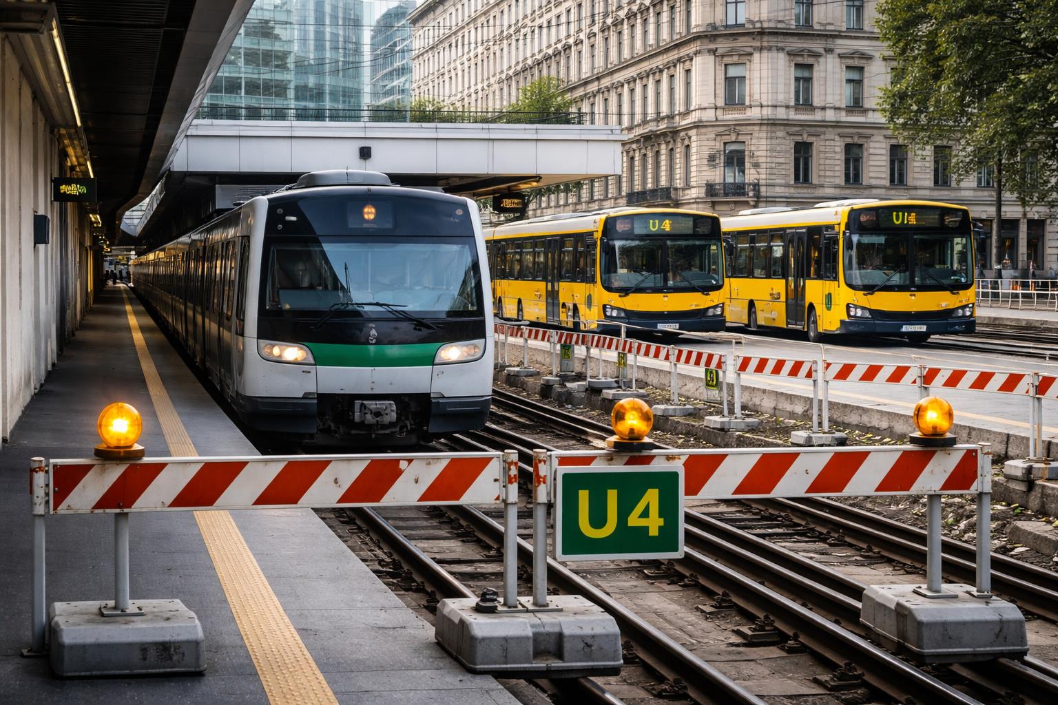 Redaktionelle Szene zum Thema „U4 in Wien bis Anfang August zweigeteilt“