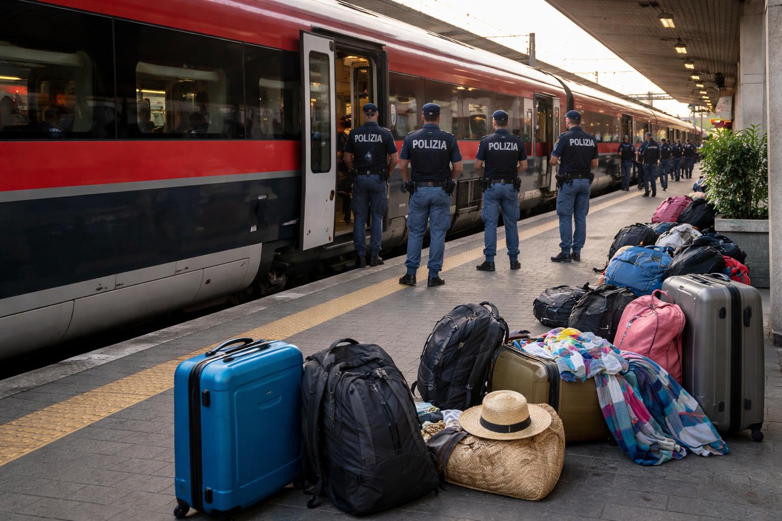 Redaktionelle Szene zum Thema „Überfüllter Railjet in Udine polizeilich geräumt“