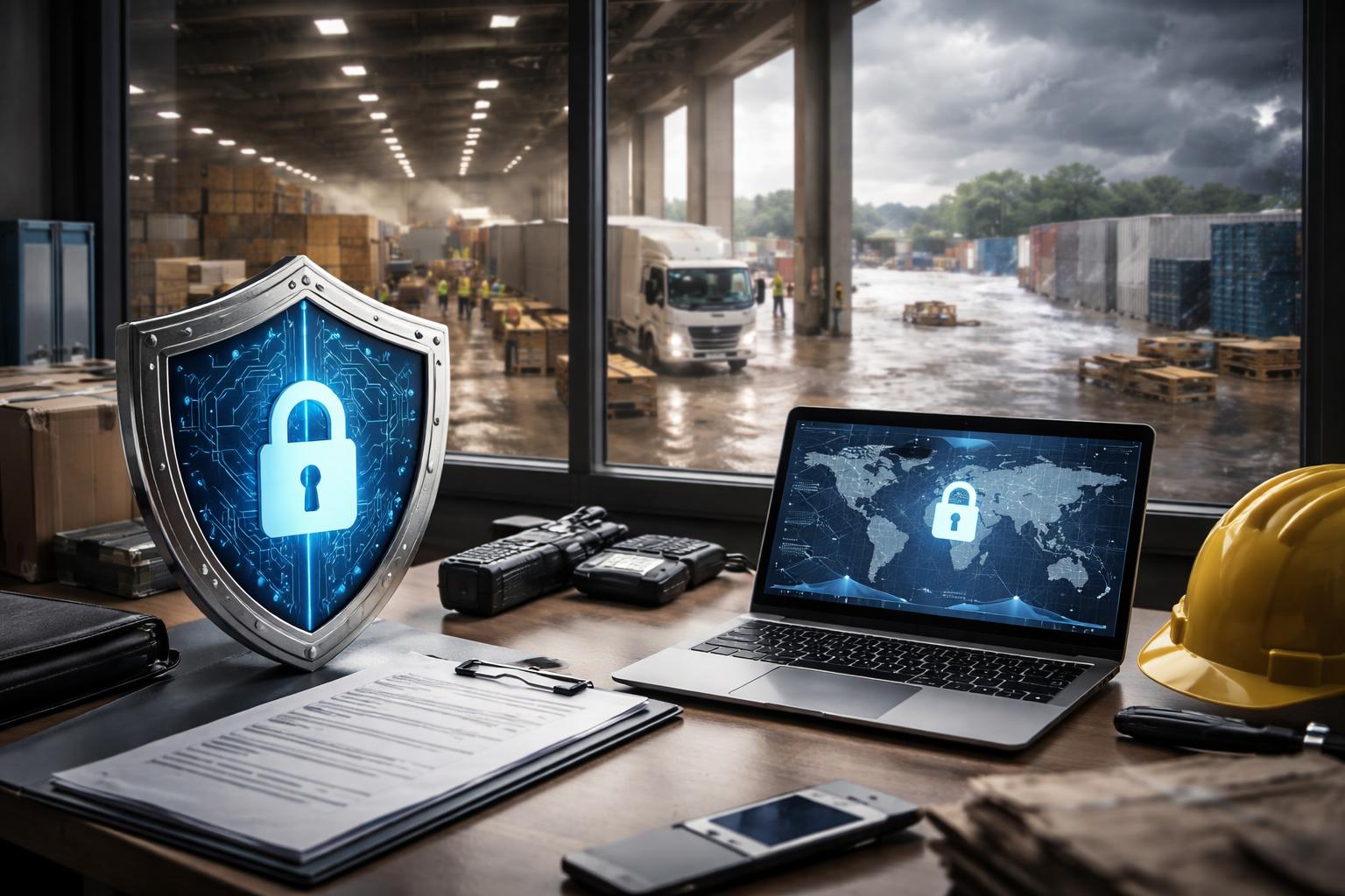 Redaktionelle Szene zum Thema „Unternehmen rüsten sich gegen Cyberangriffe, Lieferkettenstörungen und Naturgefahren“