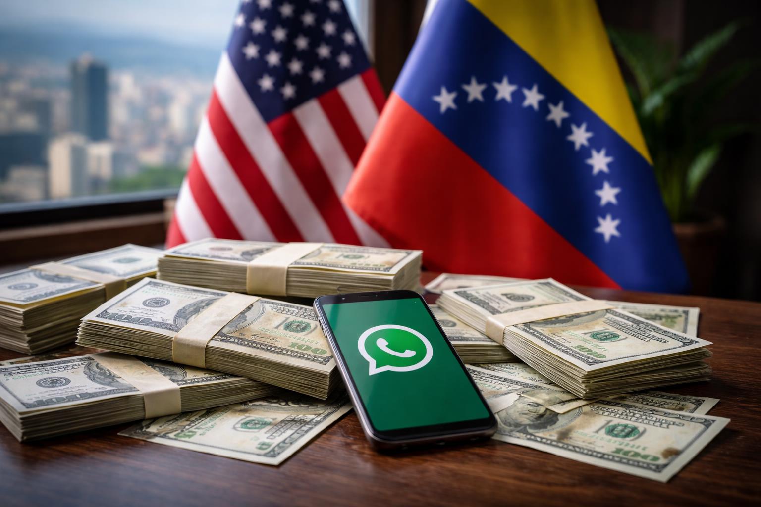 Redaktionelle Szene zum Thema „US-Gelder und WhatsApp: Wie Marco Rubio Venezuelas Regierung mitsteuern soll“