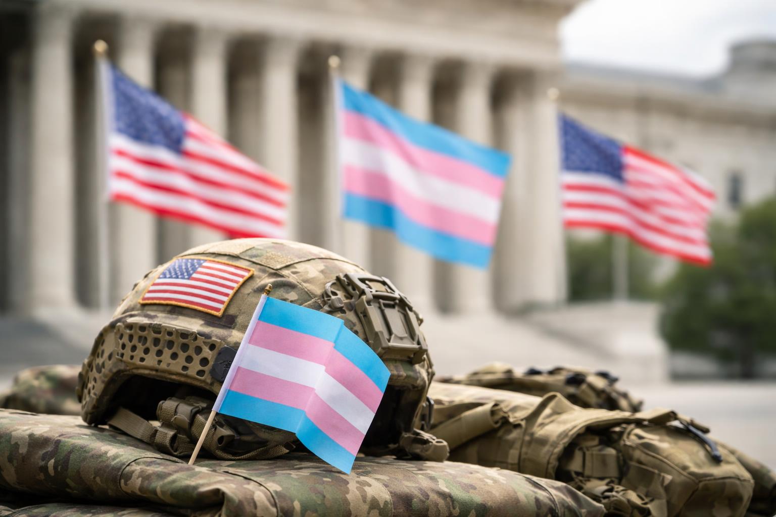 Redaktionelle Szene zum Thema „US-Gericht stoppt Trumps Kurs gegen Transpersonen im Militär“