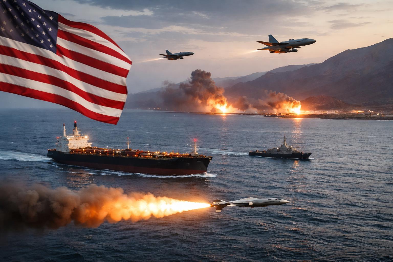Redaktionelle Szene zum Thema „USA greifen Iran erneut an – Trump beendet Feuerpause“