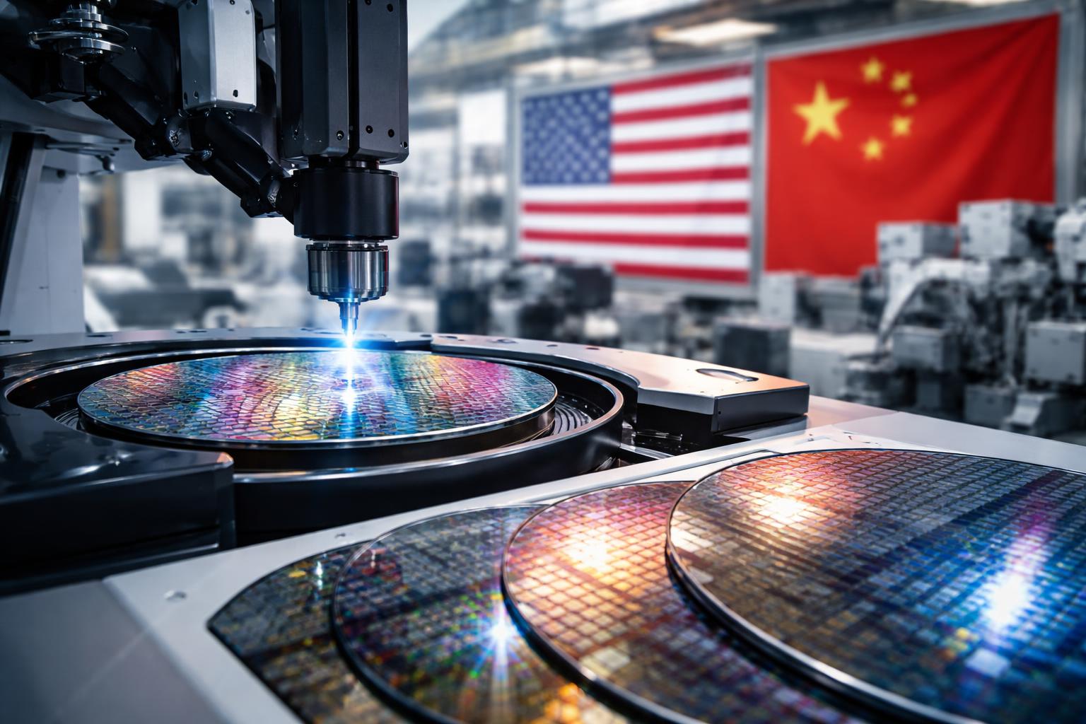 Redaktionelle Szene zum Thema „USA treiben im Tech-Konflikt mit China den Staatskapitalismus voran“