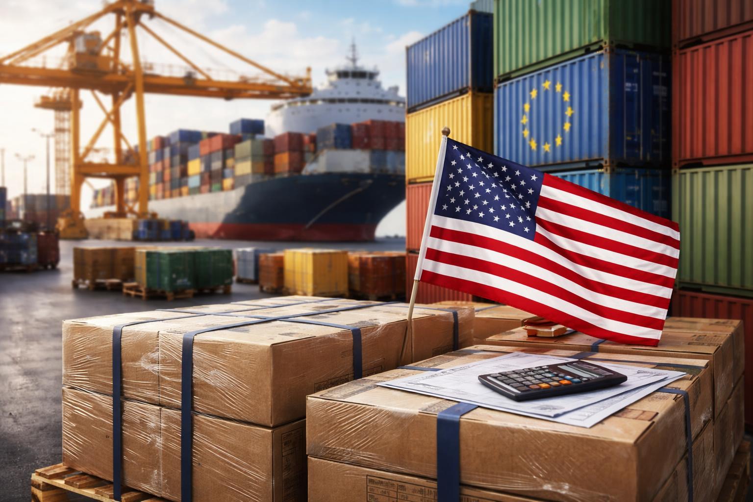 Redaktionelle Szene zum Thema „USA verhängen neue Zölle auf Einfuhren aus 60 Handelspartnern“